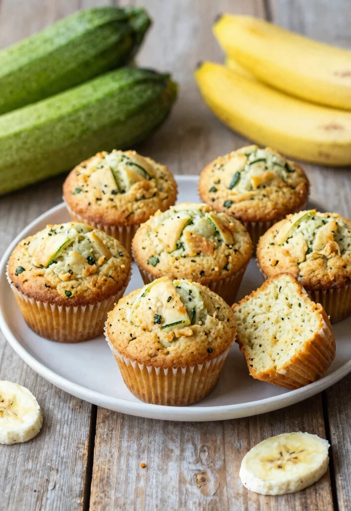 15 Banana Muffins with Greek Yogurt: Protein-Packed Goodness - 11. Zucchini Banana Muffins with Greek Yogurt 1