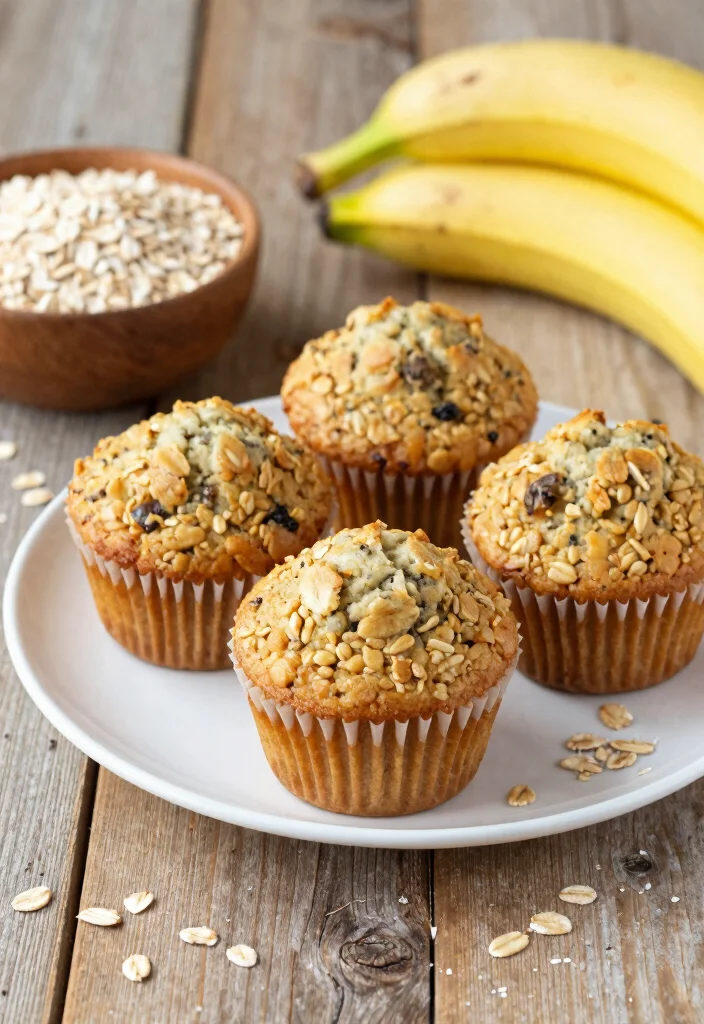 15 Banana Muffins with Greek Yogurt: Protein-Packed Goodness - 13. Oatmeal Banana Muffins with Greek Yogurt 1