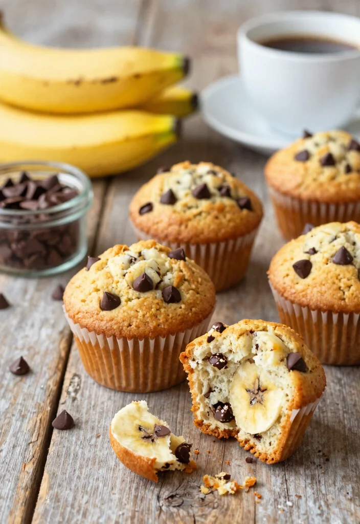 15 Banana Muffins with Greek Yogurt: Protein-Packed Goodness - 2. Chocolate Chip Banana Muffins with Greek Yogurt 1