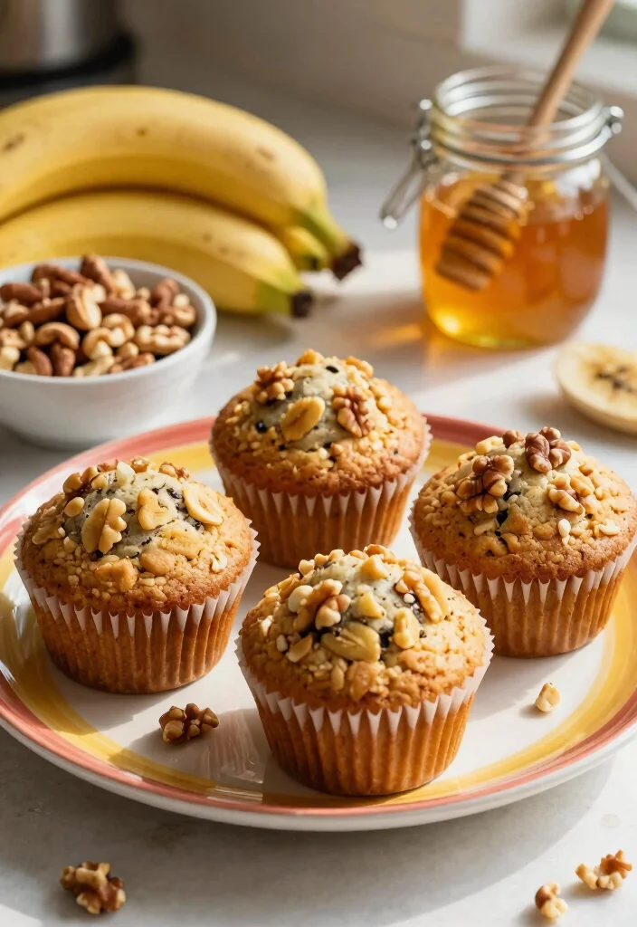 15 Banana Muffins with Greek Yogurt: Protein-Packed Goodness - 3. Nutty Banana Muffins with Greek Yogurt 1