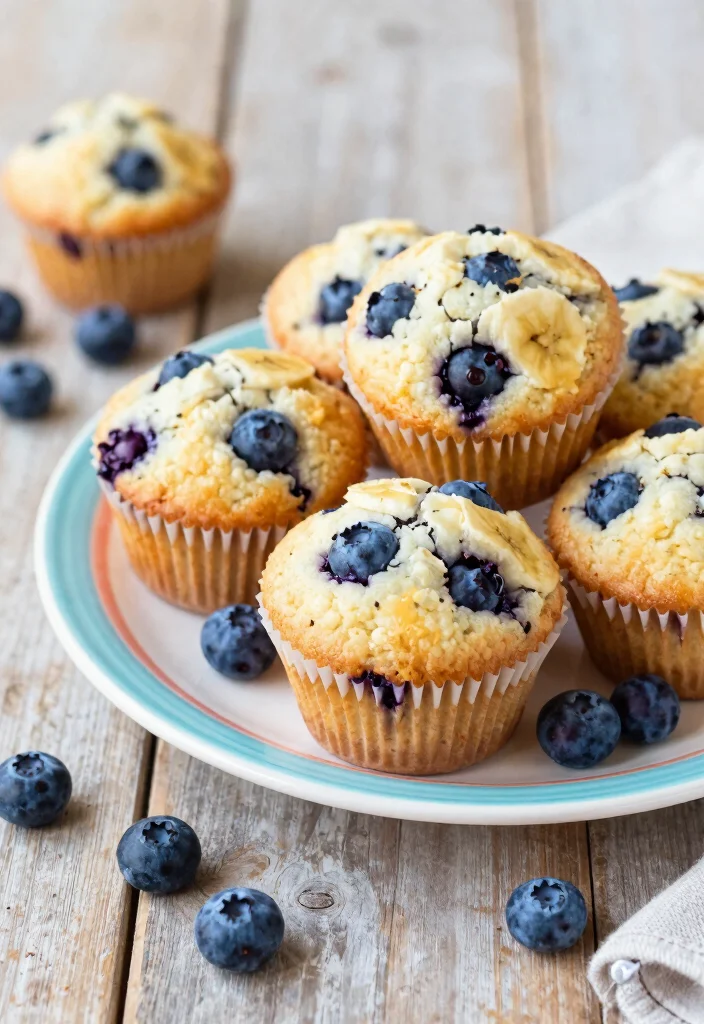 15 Banana Muffins with Greek Yogurt: Protein-Packed Goodness - 5. Blueberry Banana Muffins with Greek Yogurt 1