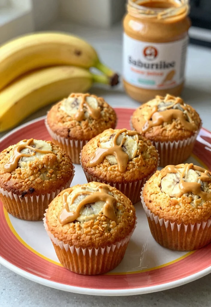 15 Banana Muffins with Greek Yogurt: Protein-Packed Goodness - 7. Peanut Butter Banana Muffins with Greek Yogurt 1