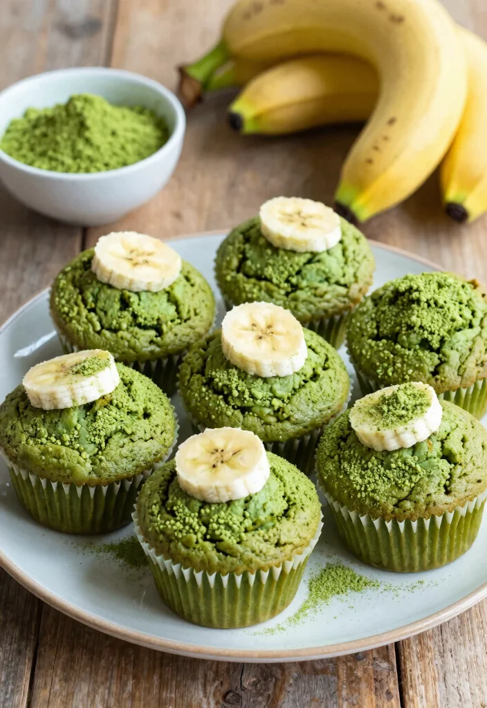 15 Banana Muffins with Greek Yogurt: Protein-Packed Goodness - 9. Matcha Banana Muffins with Greek Yogurt 1