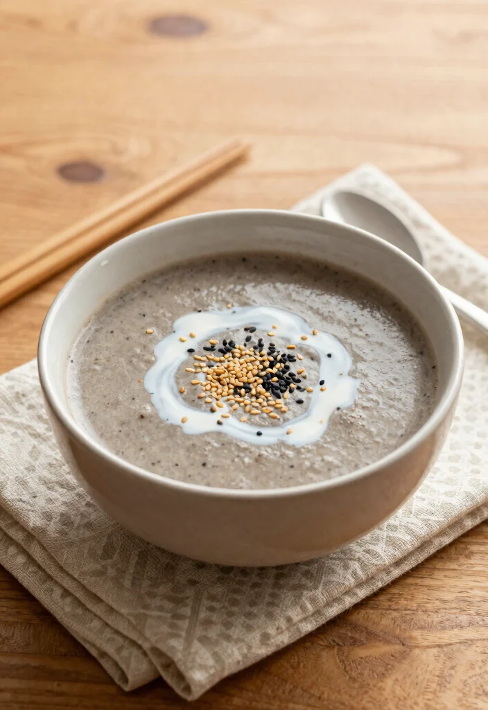 15 Black Sesame Chinese Desserts (Nutty & Creamy) - 1. Black Sesame Soup 1