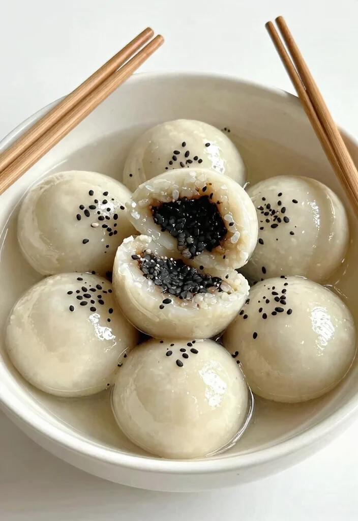 15 Black Sesame Chinese Desserts (Nutty & Creamy) - 11. Black Sesame Rice Balls (Tangyuan) 1
