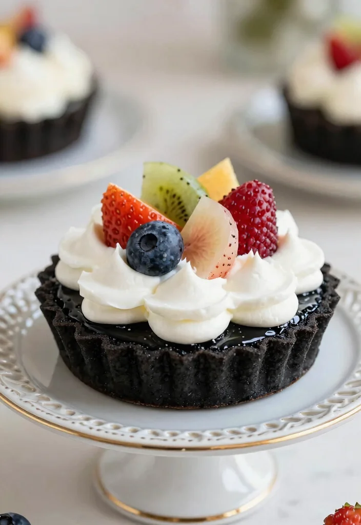 15 Black Sesame Chinese Desserts (Nutty & Creamy) - 15. Black Sesame Tart with Coconut Cream 1