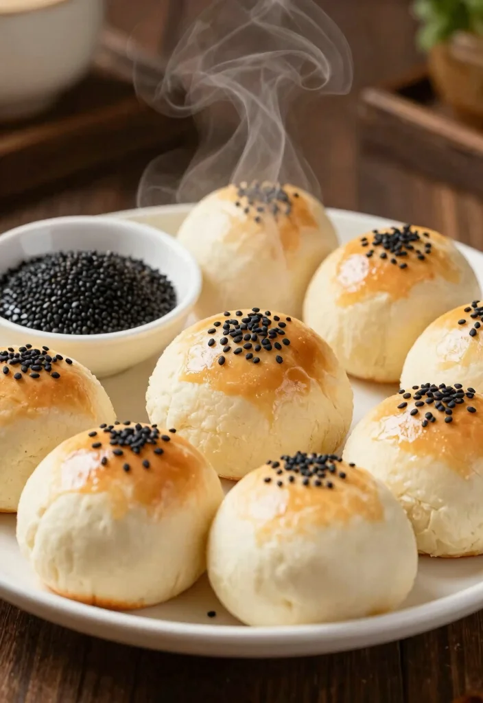 15 Black Sesame Chinese Desserts (Nutty & Creamy) - 8. Black Sesame Buns 1
