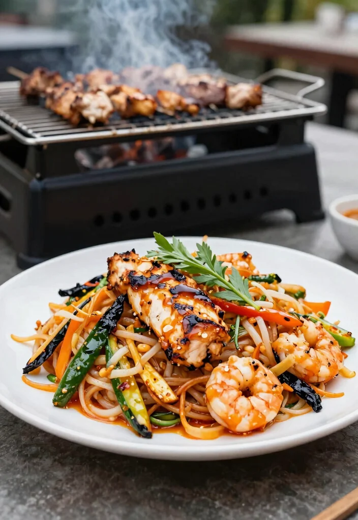 15 Chicken and Shrimp Pad Thai Recipes: The Best Combo - 11. Grilled Chicken and Shrimp Pad Thai 1