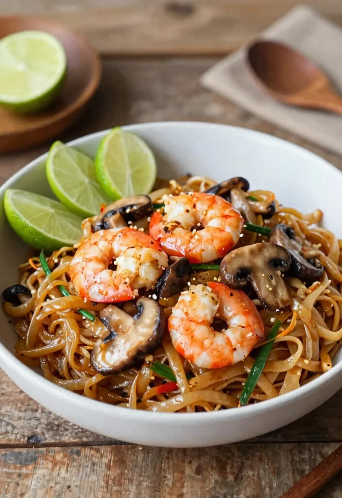 15 Chicken and Shrimp Pad Thai Recipes: The Best Combo - 15. Mushroom Chicken and Shrimp Pad Thai 1
