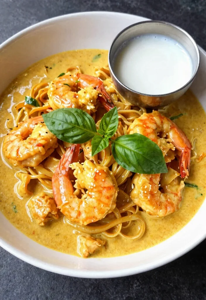 15 Chicken and Shrimp Pad Thai Recipes: The Best Combo - 4. Coconut Curry Chicken and Shrimp Pad Thai 1