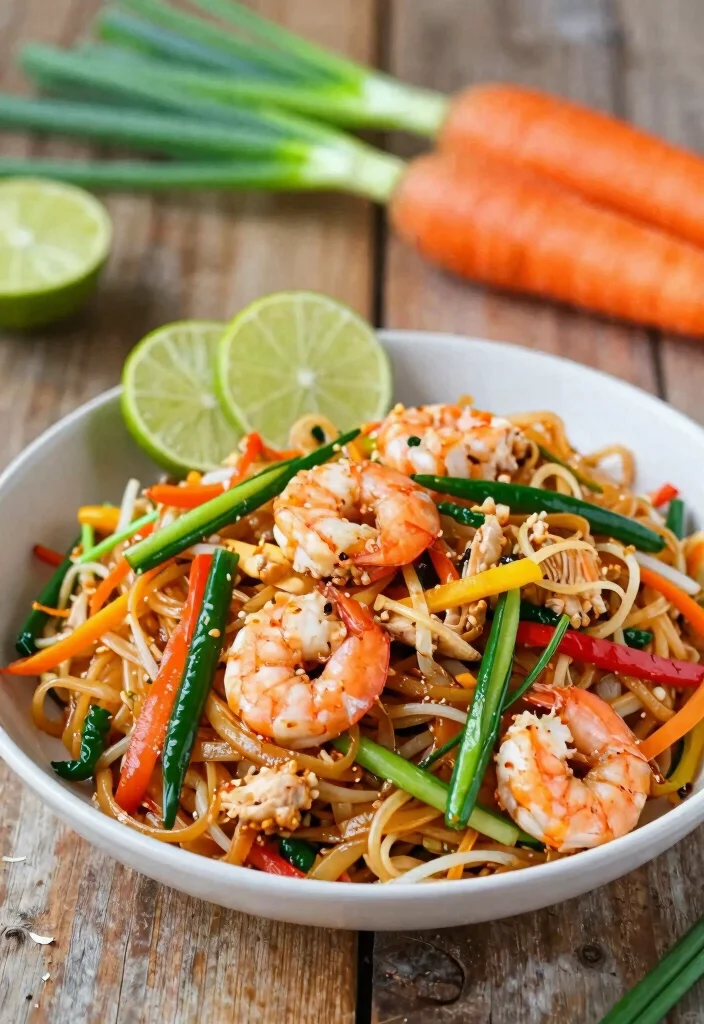 15 Chicken and Shrimp Pad Thai Recipes: The Best Combo - 5. Veggie-Packed Chicken and Shrimp Pad Thai 1