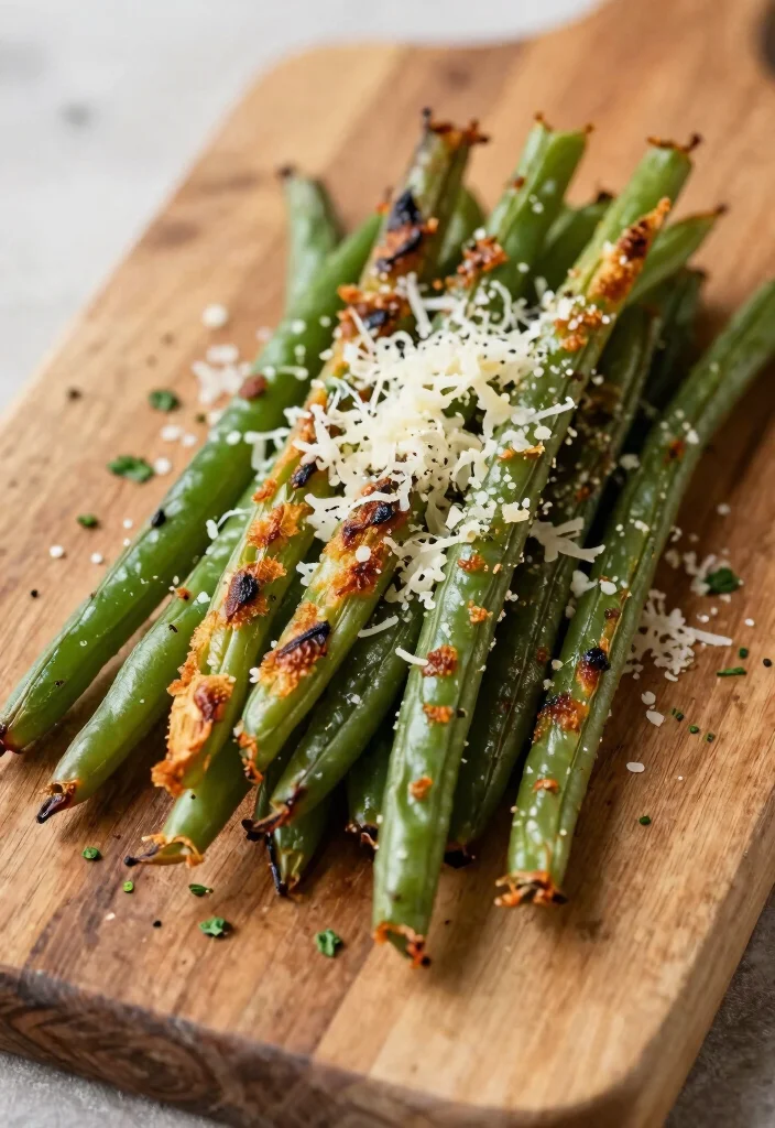 15 Chinese Buffet Green Bean Recipes (Garlicky & Savory) - 12. Roasted Green Beans with Parmesan 1