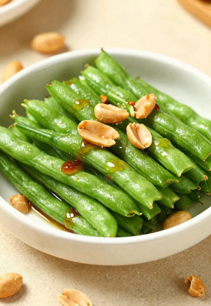 15 Chinese Buffet Green Bean Recipes (Garlicky & Savory) - 14. Asian-style Green Beans with Peanuts 1