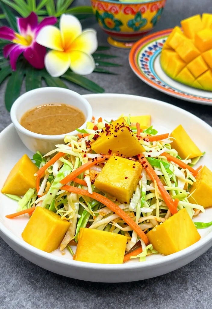 15 Chinese Coleslaw with Ramen Noodles Recipes (Crispy & Refreshing) - 6. Thai Mango Ramen Salad 1