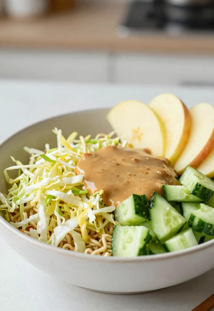 15 Chinese Coleslaw with Ramen Noodles Recipes (Crispy & Refreshing) - 7. Crunchy Asian Ramen Salad with Apples 1