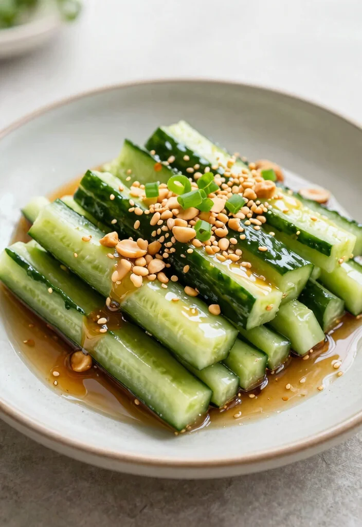 15 Chinese Cucumber Salad Recipes (with Soy & Garlic) - 3. Sesame Soy Cucumber Salad with Peanuts 1