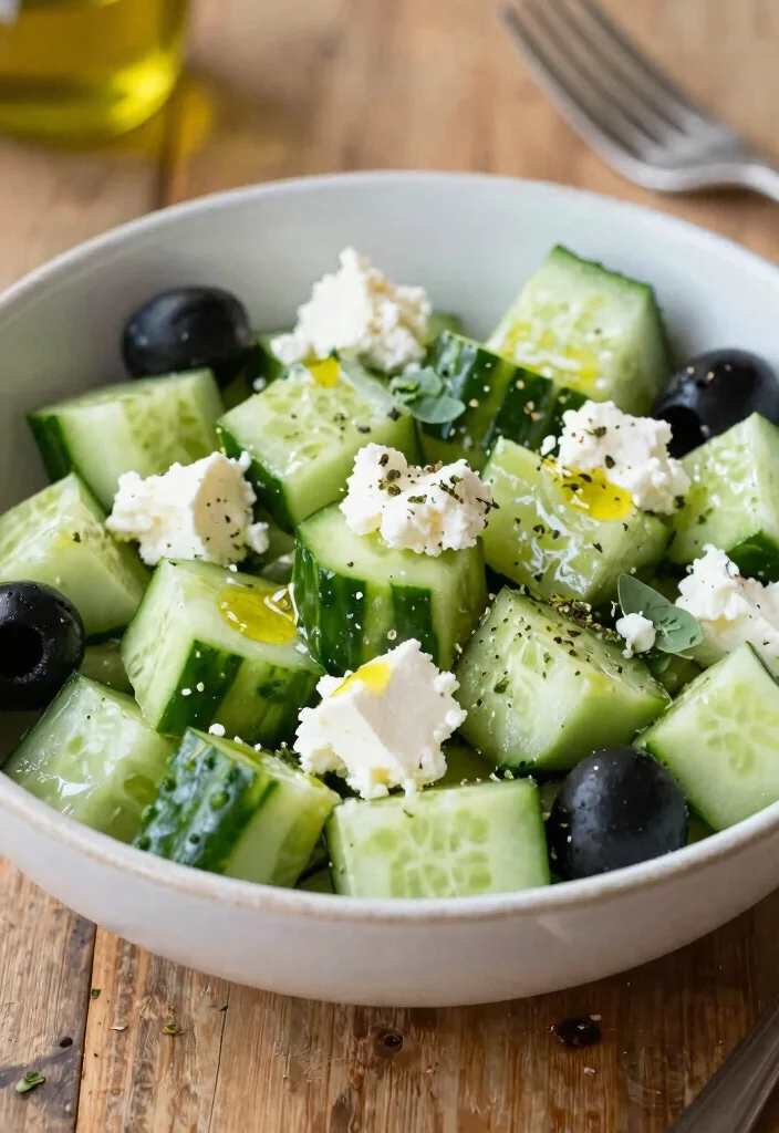 15 Chinese Cucumber Salad Recipes (with Soy & Garlic) - 9. Cucumber and Feta Salad 1