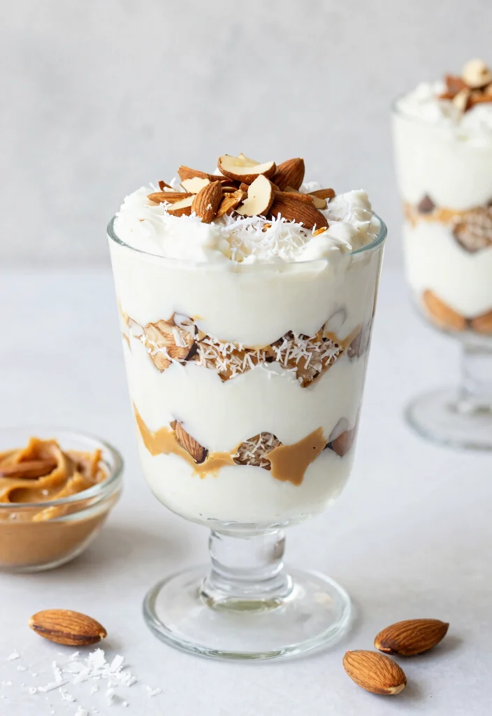 15 Greek Yogurt Parfait Recipes (Breakfast Bliss) - Almond Joy Protein Parfait 1