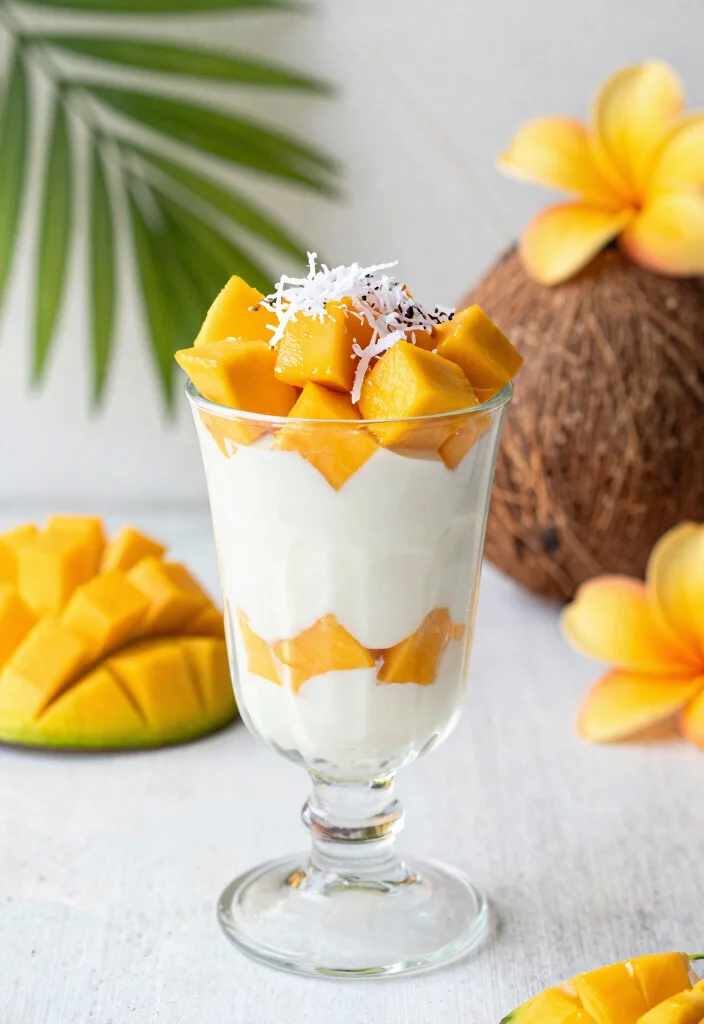 15 Greek Yogurt Parfait Recipes (Breakfast Bliss) - Coconut Mango Parfait 1