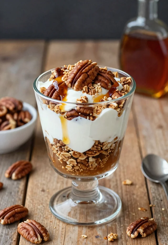 15 Greek Yogurt Parfait Recipes (Breakfast Bliss) - Maple Pecan Parfait 1