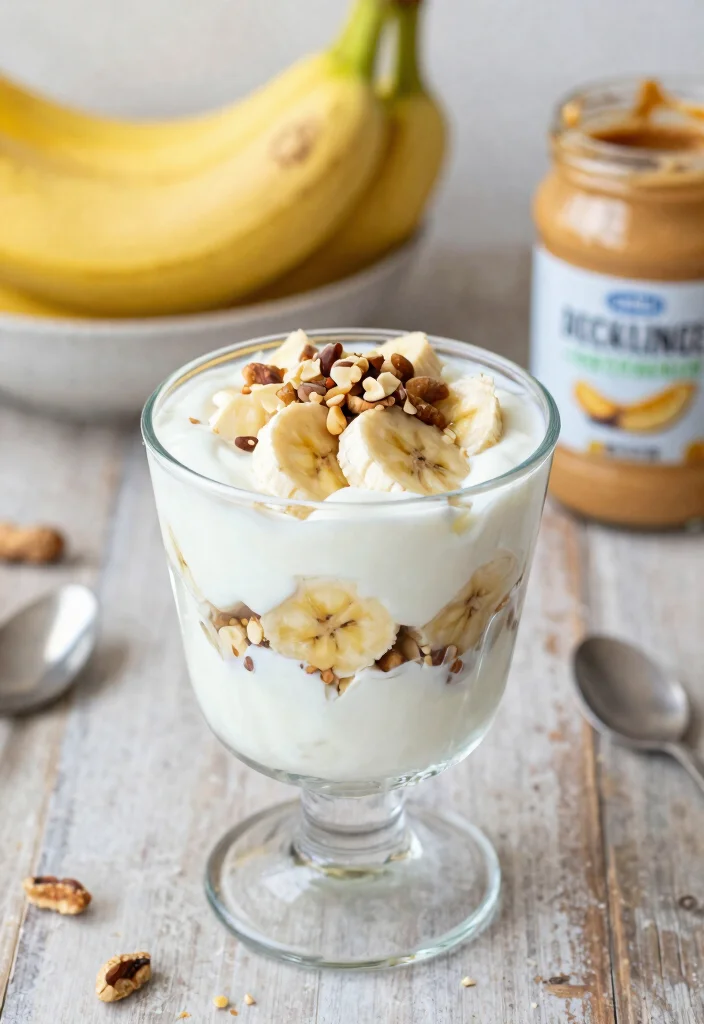 15 Greek Yogurt Parfait Recipes (Breakfast Bliss) - Nutty Banana Delight Parfait 1