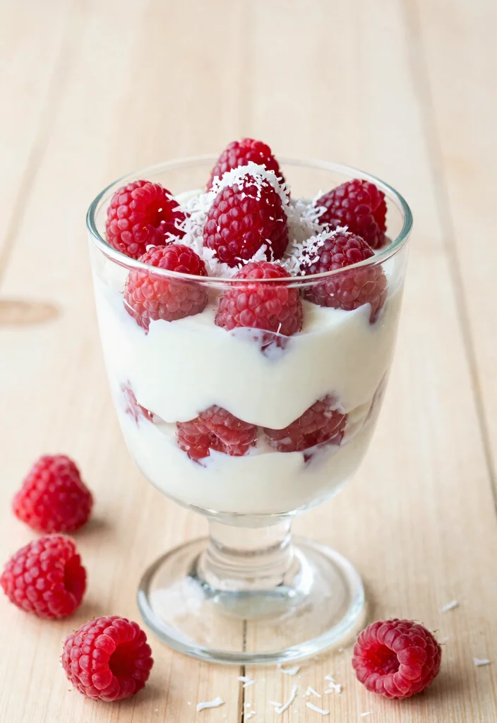 15 Greek Yogurt Parfait Recipes (Breakfast Bliss) - Raspberry Coconut Parfait 1