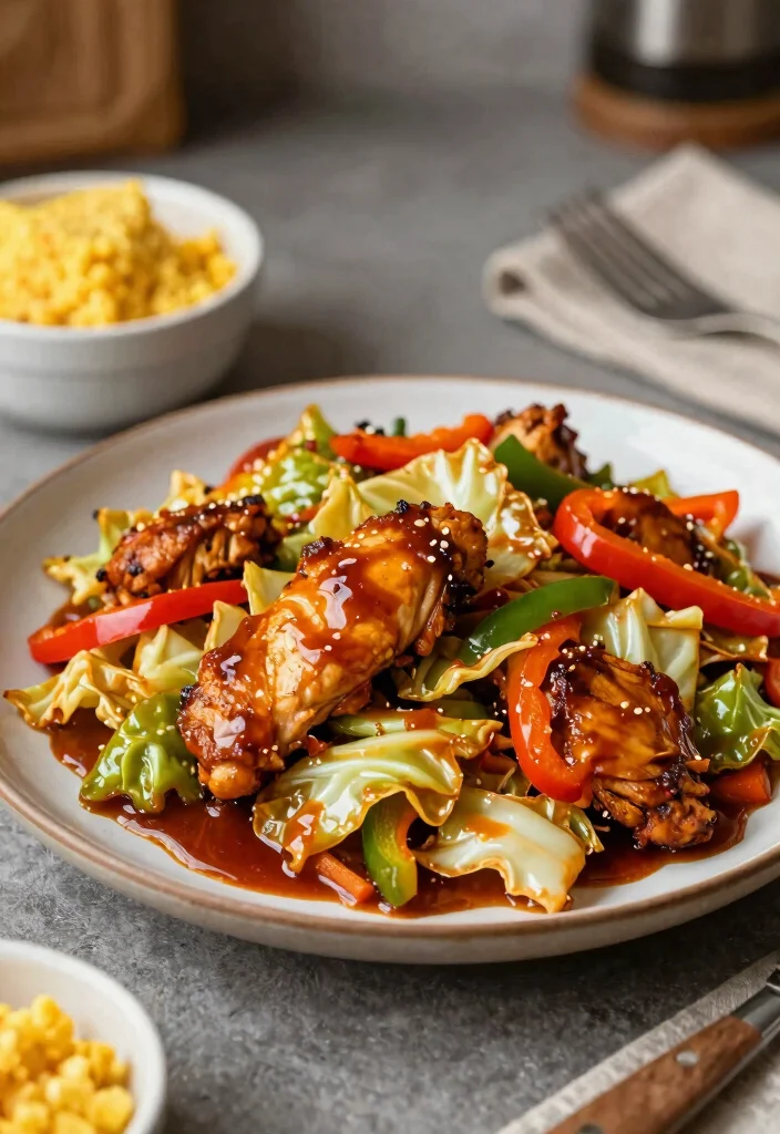 15 Healthy Chinese Chicken Cabbage Stir Fry Recipes for Quick Dinners - 14. BBQ Chicken and Cabbage Stir Fry 1