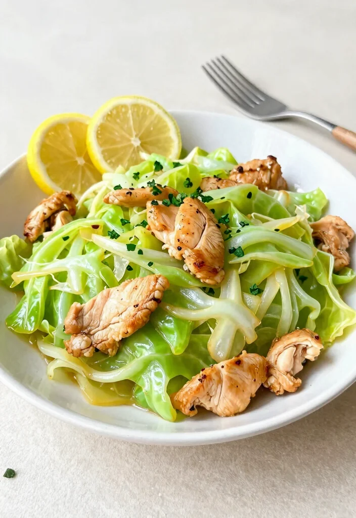 15 Healthy Chinese Chicken Cabbage Stir Fry Recipes for Quick Dinners - 4. Lemon Garlic Chicken Cabbage Stir Fry 1
