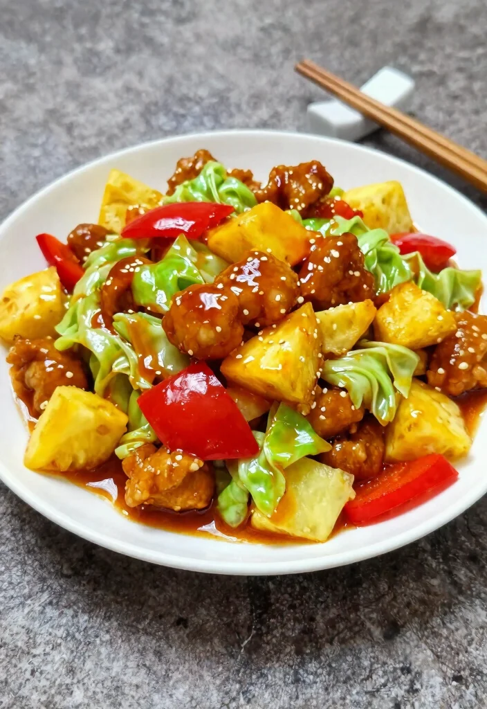 15 Healthy Chinese Chicken Cabbage Stir Fry Recipes for Quick Dinners - 6. Sweet and Sour Chicken Cabbage Stir Fry 1