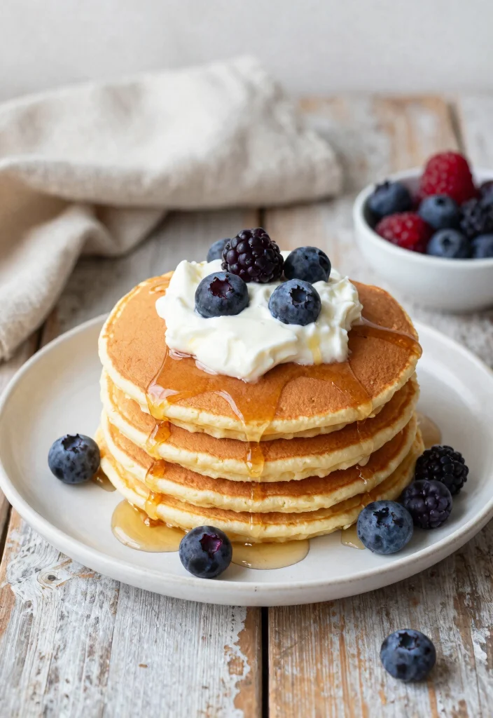15 Plain Greek Yogurt Recipes (Breakfast to Dinner) - 1. Creamy Greek Yogurt Pancakes 1