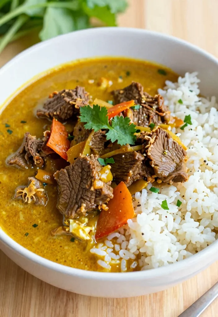 15 Thai Beef Curry Recipes (Tender & Flavorful) - 13. Thai Beef Curry with Coconut Cauliflower Rice 1