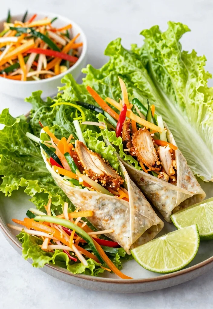 15 Thai Chicken Lettuce Wraps (Low-Carb Delight) - 10. Thai Chicken Lettuce Wraps with Asian Slaw 1