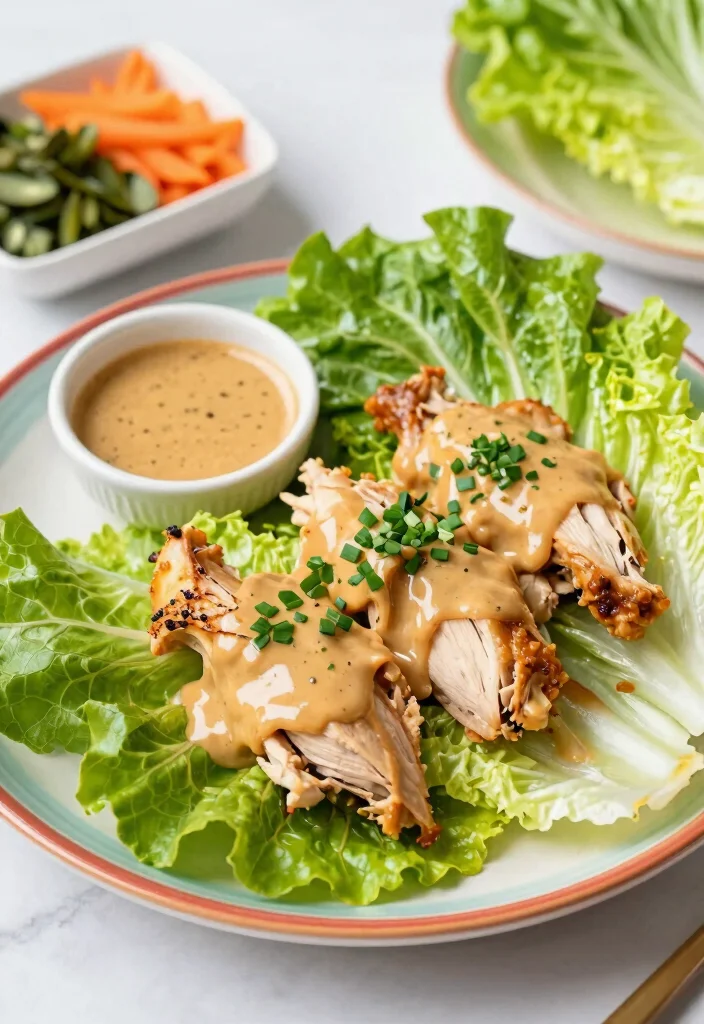 15 Thai Chicken Lettuce Wraps (Low-Carb Delight) - 14. Thai Chicken Lettuce Wraps with Miso Dressing 1