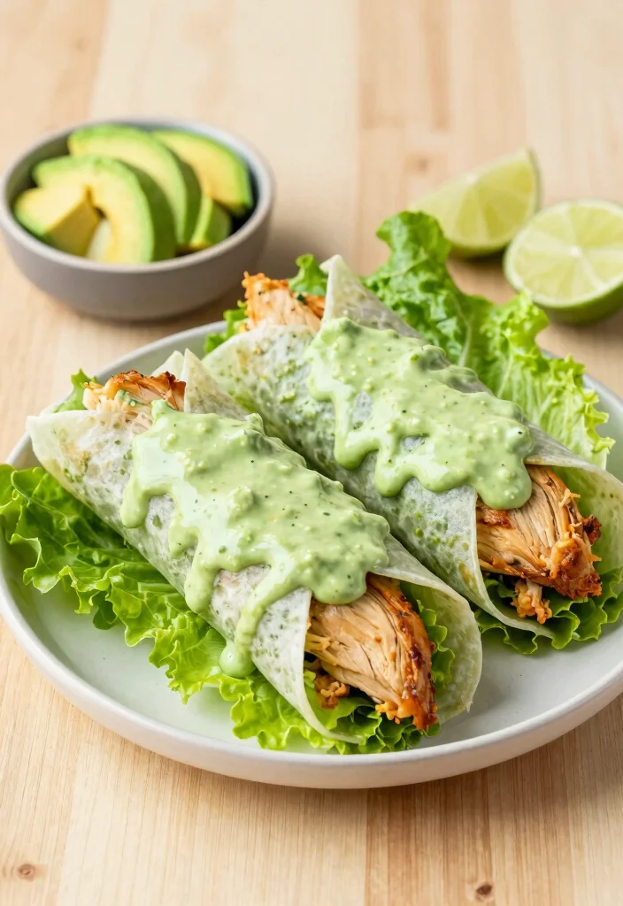 15 Thai Chicken Lettuce Wraps (Low-Carb Delight) - 5. Thai Chicken Lettuce Wraps with Avocado Cream 1