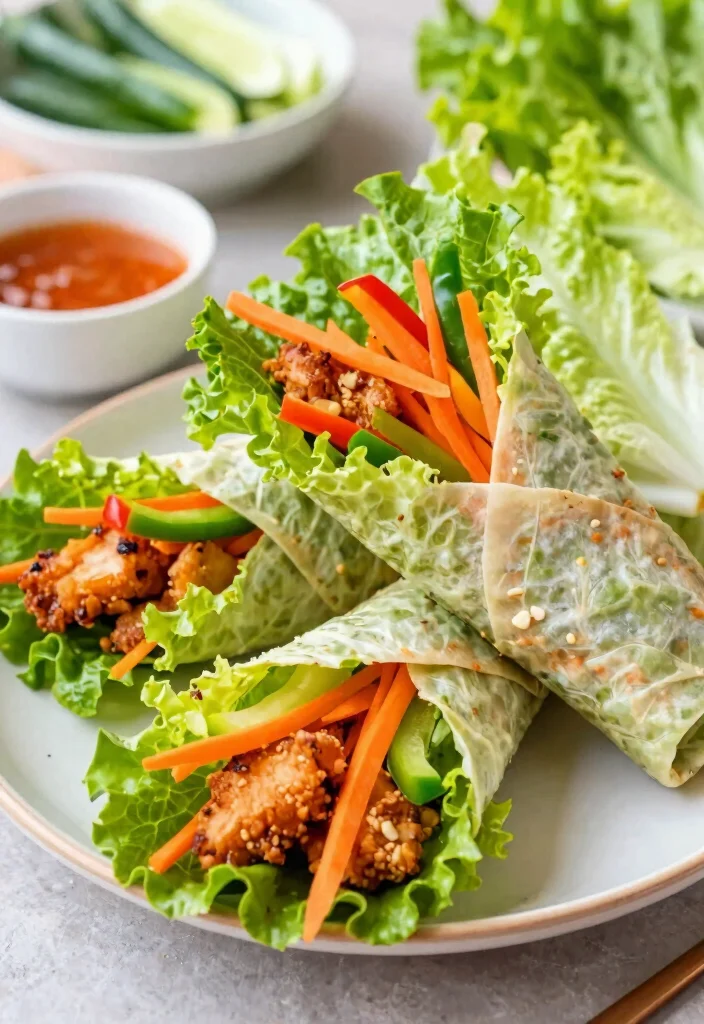 15 Thai Chicken Lettuce Wraps (Low-Carb Delight) - 6. Crispy Thai Chicken Lettuce Wraps 1