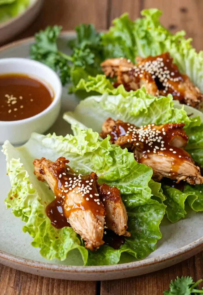 15 Thai Chicken Lettuce Wraps (Low-Carb Delight) - 7. Thai Chicken Lettuce Wraps with Hoisin Sauce 1