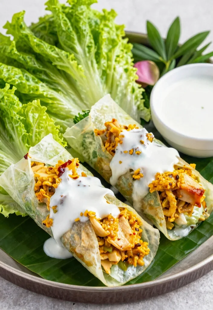 15 Thai Chicken Lettuce Wraps (Low-Carb Delight) - 8. Thai Chicken Lettuce Wraps with Coconut Curry Flavor 1