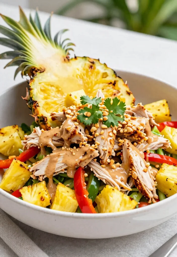 15 Thai Chicken Salad with Peanut Dressing (Crunchy Perfection) - 10. Thai Chicken Salad with Grilled Pineapple 1