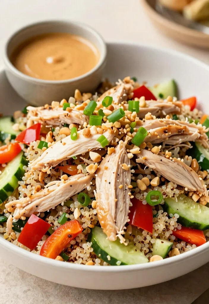 15 Thai Chicken Salad with Peanut Dressing (Crunchy Perfection) - 4. Thai Chicken Salad with Quinoa 1