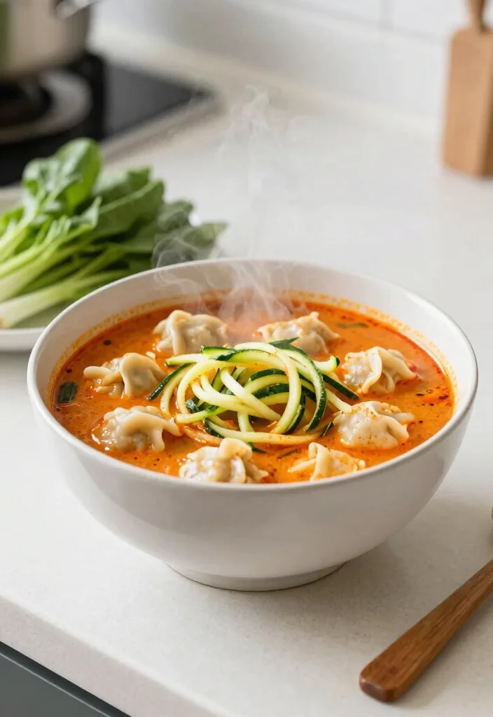 15 Thai Red Curry Dumpling Soup Recipes (Tender & Rich) - 12. Thai Red Curry Dumpling Soup with Zucchini Noodles 1