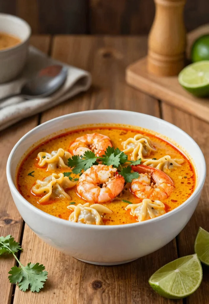 15 Thai Red Curry Dumpling Soup Recipes (Tender & Rich) - 2. Spicy Shrimp Thai Red Curry Dumpling Soup 1