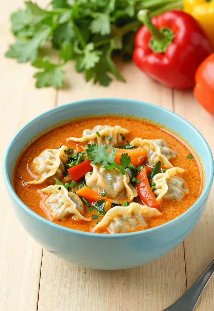 15 Thai Red Curry Dumpling Soup Recipes (Tender & Rich) - 3. Vegetarian Thai Red Curry Dumpling Soup 1
