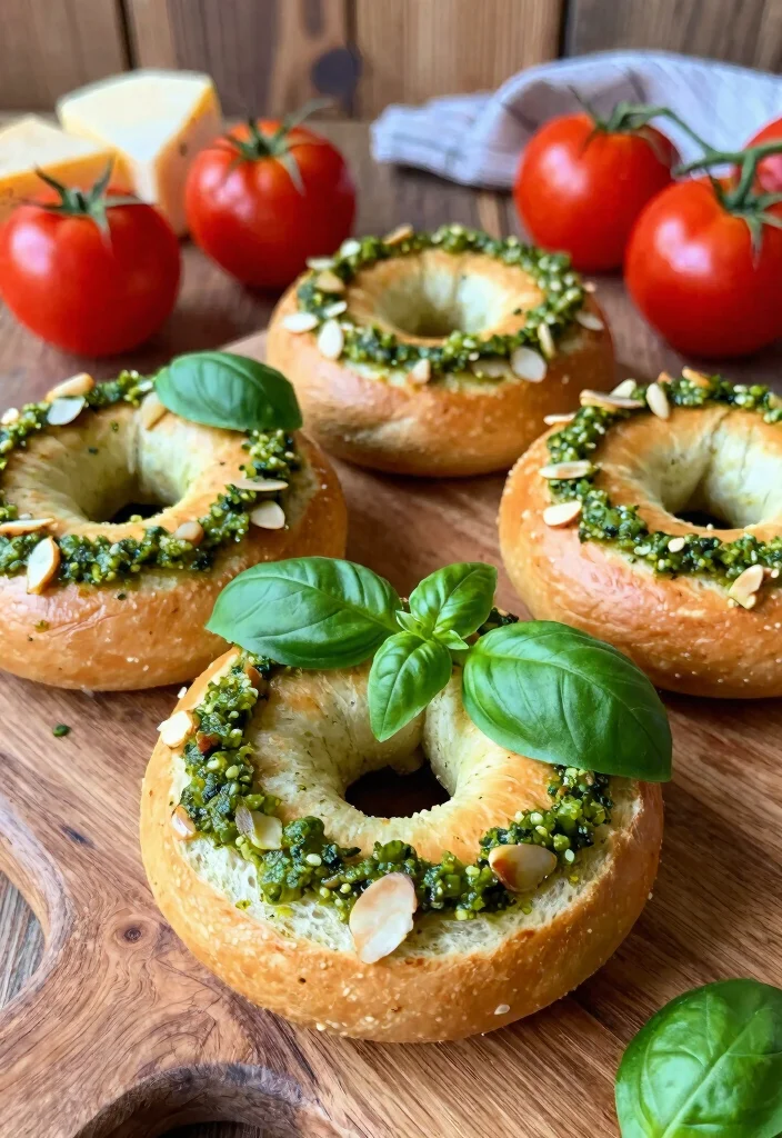 16 Almond Flour Greek Yogurt Bagels (Keto Friendly) - 13. Pesto Almond Flour Bagels 1