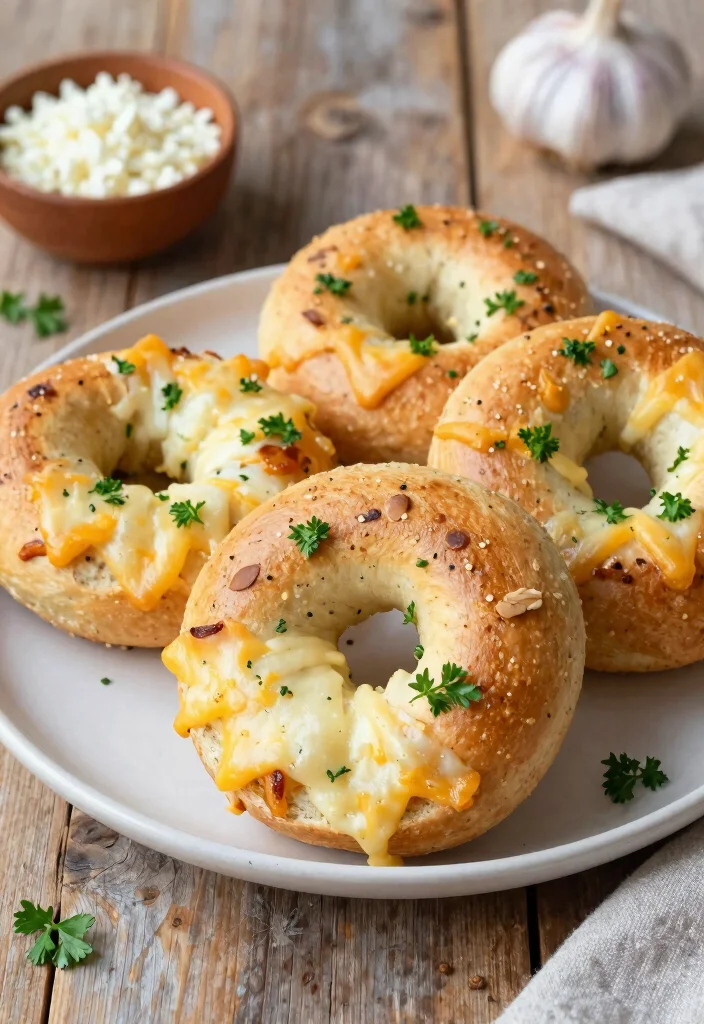 16 Almond Flour Greek Yogurt Bagels (Keto Friendly) - 2. Cheesy Garlic Almond Flour Bagels 1