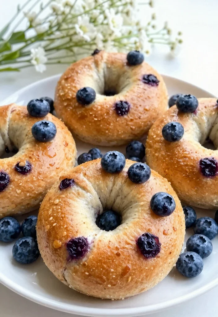 16 Almond Flour Greek Yogurt Bagels (Keto Friendly) - 5. Blueberry Almond Flour Bagels 1