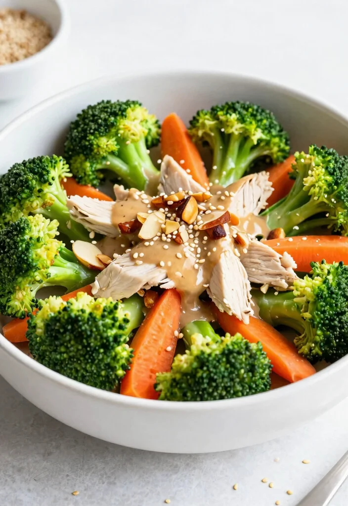 16 Chicken and Broccoli Chinese Recipes (Healthy & Delicious) - 14. Chicken and Broccoli Salad with Sesame Dressing 1