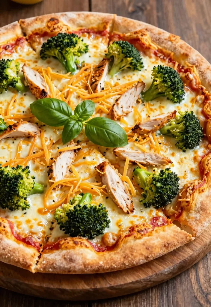16 Chicken and Broccoli Chinese Recipes (Healthy & Delicious) - 16. Chicken and Broccoli Flatbread Pizza 1