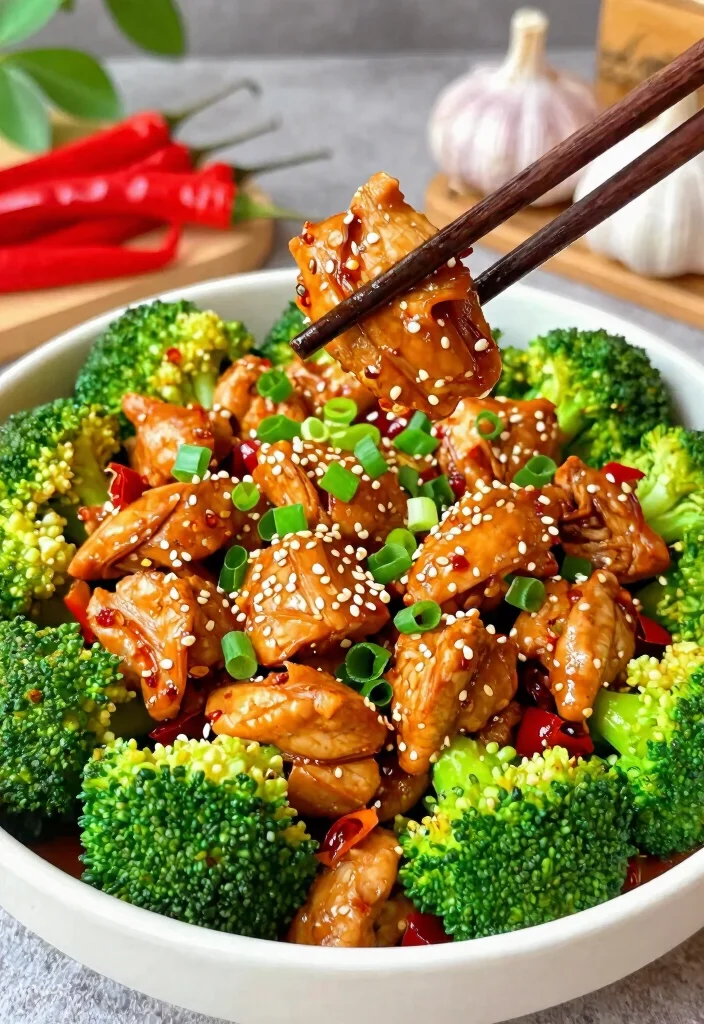 16 Chicken and Broccoli Chinese Recipes (Healthy & Delicious) - 3. Spicy Sichuan Chicken and Broccoli 1