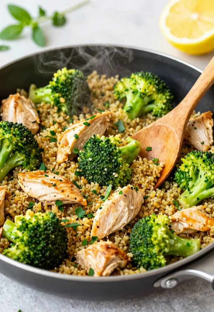 16 Chicken and Broccoli Chinese Recipes (Healthy & Delicious) - 6. One-Pan Chicken and Broccoli Quinoa 1
