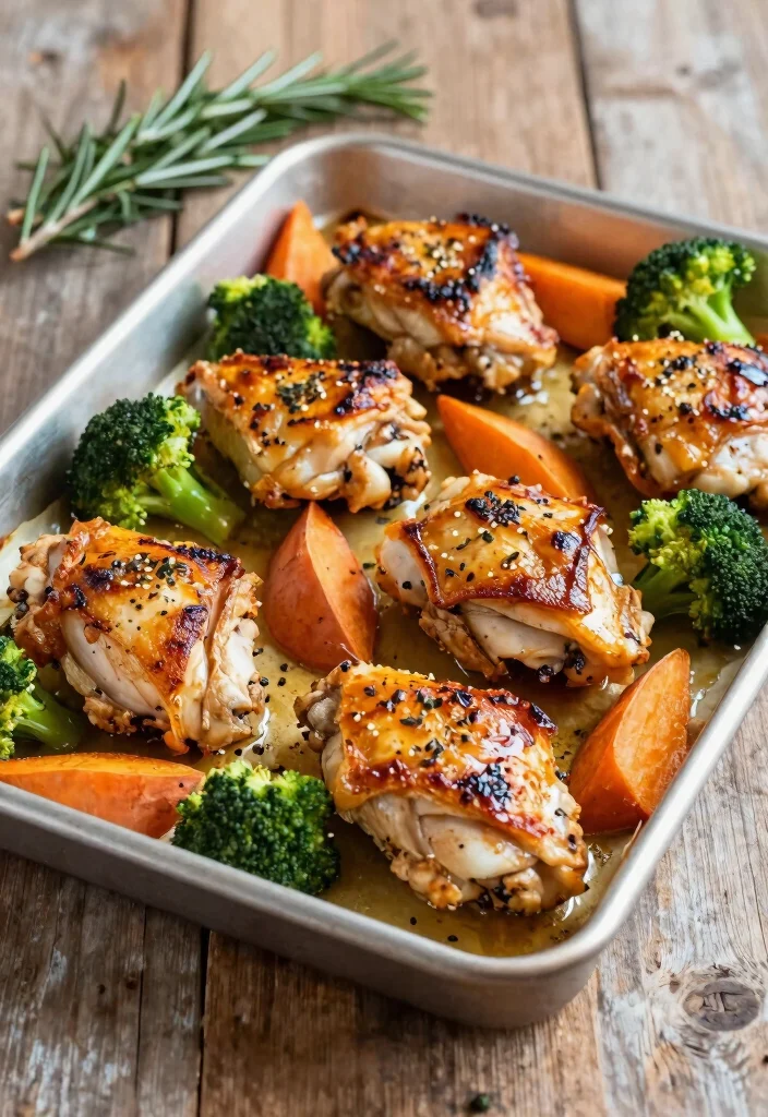 16 Chicken and Broccoli Chinese Recipes (Healthy & Delicious) - 9. Baked Chicken and Broccoli with Sweet Potatoes 1